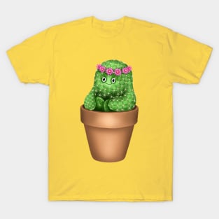 Cute Cactus (Yellow Background) T-Shirt